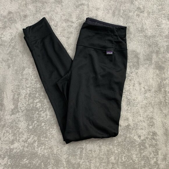 Patagonia Leggings Women S Capilene Midweight Baselayer Bottoms Black Outdoor - Picture 1 of 16